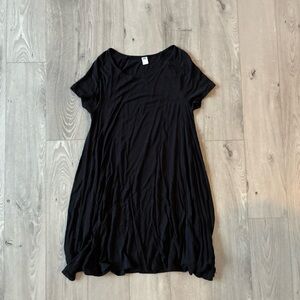 Old Navy Black Short Sleeve Swing Dress